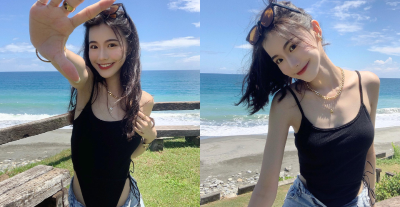 【蜗牛棋牌】花蓮海邊出現「頂規正妹」，褲頭失守「高衩搭甜笑」惹海岸線都戀愛