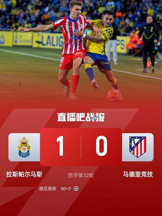 【蜗牛棋牌】西甲-马竞0-1遭拉斯帕尔马斯绝杀落后榜首10分 阿尔瓦雷斯失良机