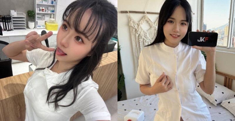 【蜗牛棋牌】巨乳護理師上班偷懶照流出　制服底下竟藏暴力身材！