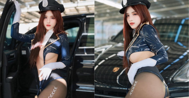 火辣警長「艾希Ash」下車超誘惑，「絲襪包蜜臀」罪犯也放棄掙扎！