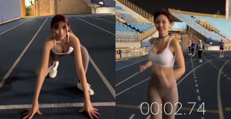 短髮女神《深田沐沐》100公尺衝刺　速度不快，幅度卻很大！