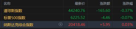 美股收盘：三大指数涨跌不一 英伟达收新高 中概股跑赢大盘