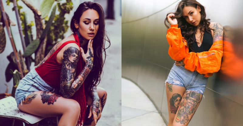 【蜗牛棋牌】藝術欣賞！辣妹把身體當刺青展示品　上空秀作品「胸前嫩白肌」搶焦點