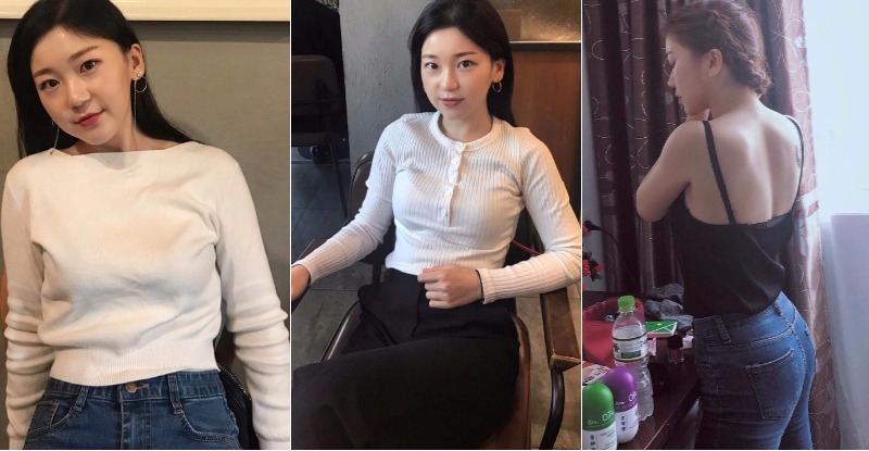 【蜗牛棋牌】妹子自備「雙乳」突破！快衝出白色上衣，勒出「可愛乳形狀」超明顯啊！