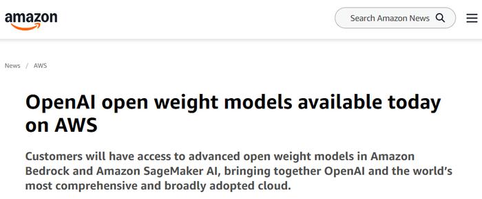 亚马逊AWS首度接入OpenAI模型，打破微软独家优势