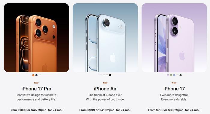重磅！苹果发布iPhone 17搭载A19芯片，史上最薄款国行版起售价7999元！eSIM成焦点！还有这些新品