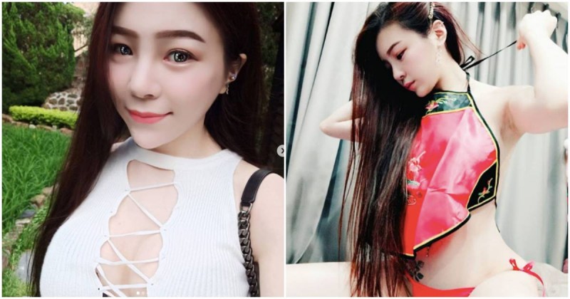 【蜗牛棋牌】火辣直播主「發送性感肚兜福利」，底下的紅色小褲誘人到極點…