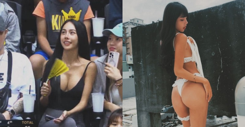 【蜗牛棋牌】新莊籃球比賽場邊爆乳美女引起關注 原來是翹臀女王李尾巴
