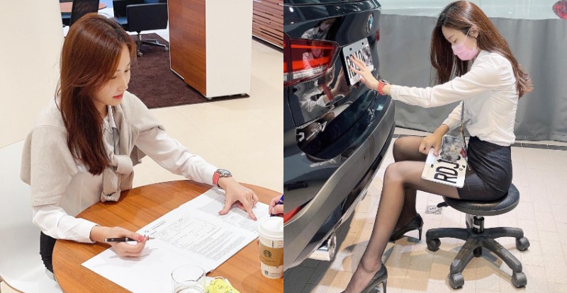 【蜗牛棋牌】BMW「美腿業務代表」透膚黑絲襪超性感　網友：揪團賞車了