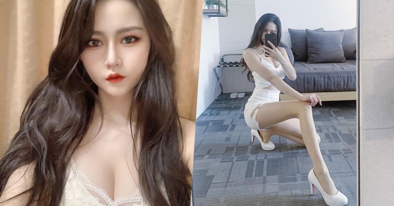 【蜗牛棋牌】173公分超長腿麻豆「冰冰Cream」，對鏡自拍「美腿太逆天」！