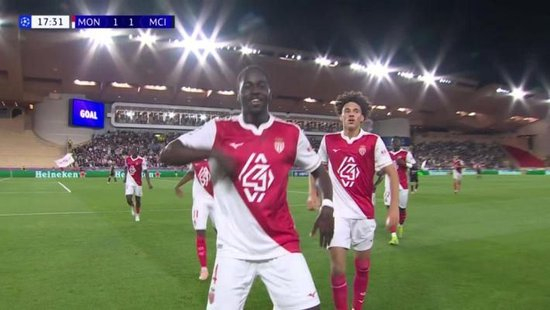 遭绝平！曼城2-2摩纳哥无缘连胜 哈兰德双响8场11球尼科送点