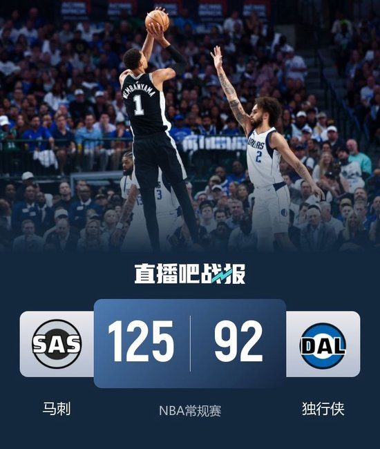 状元对决！文班40+15 浓眉22+13 弗拉格10+10 马刺大胜独行侠