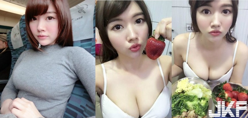 【蜗牛棋牌】巨乳「水果妹」誘惑吃草莓！搭配胸前自備F級「香濃煉乳球」好可口…
