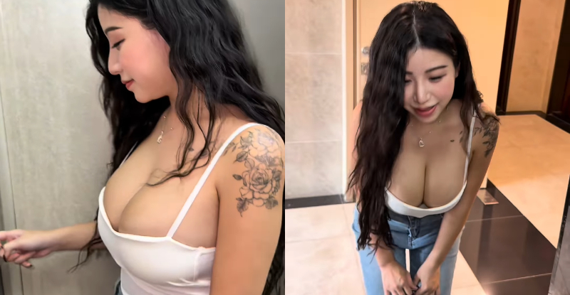 【蜗牛棋牌】影/兇猛鄰居「艾瑪Emma」巨乳跑跳碰，「誠意道謝」讓人不小心繳房租！