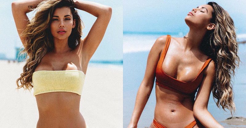 【蜗牛棋牌】辣！狂野妹「渾圓雙乳球」快擠出比基尼 裸身貼膠性感的不要不要der