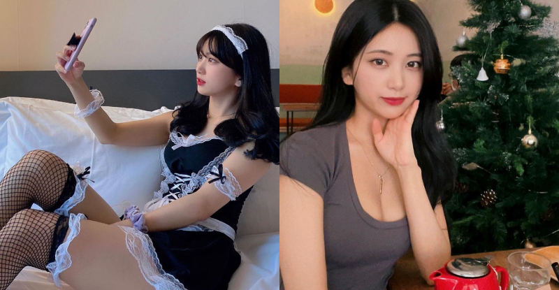 【蜗牛棋牌】「絕頂正妹」女僕裝萌甜自拍，側拍驚現「蜜枝大腿」網友狂讚