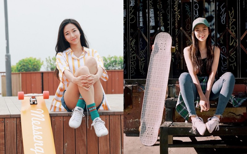 【蜗牛棋牌】韓國滑板正妹「高孝周」 誘人甜笑超勾魂　有練過雙腿就是讚，根本強迫戀愛！