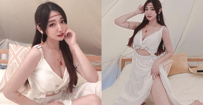 【蜗牛棋牌】氣質正妹「優格」裙底白肉超稚嫩，邪惡一撩「神秘三角」都快失守！