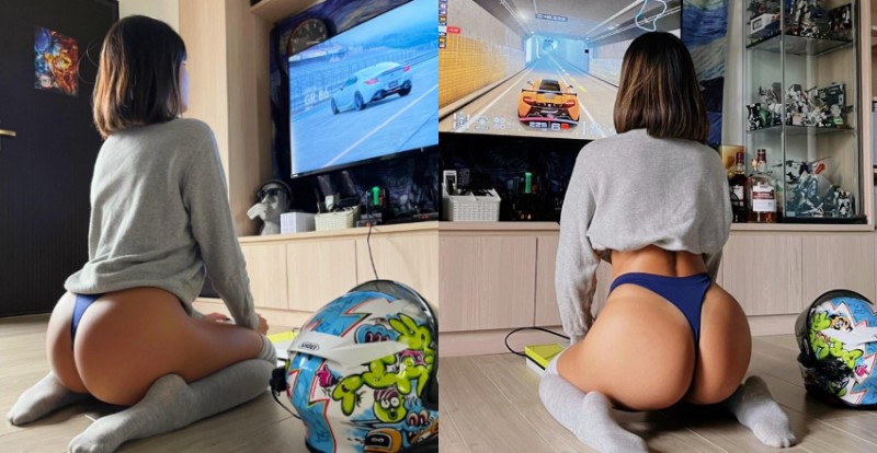 【蜗牛棋牌】美臀女友「瀞諠Selina」只穿小丁打電動　性感畫面讓人把持不住