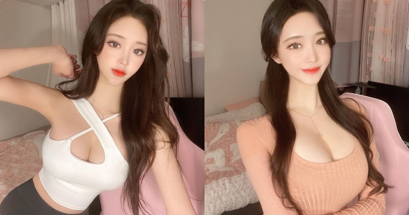 【蜗牛棋牌】美胸正妹「上圍很兇腰又細長」，「火辣的車頭燈」太極品了！