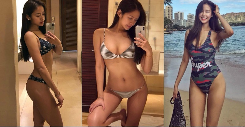 【蜗牛棋牌】乳力集中！妹子比基尼奶溝「又深又長」讓人看不見底，長腿自拍照好銷魂