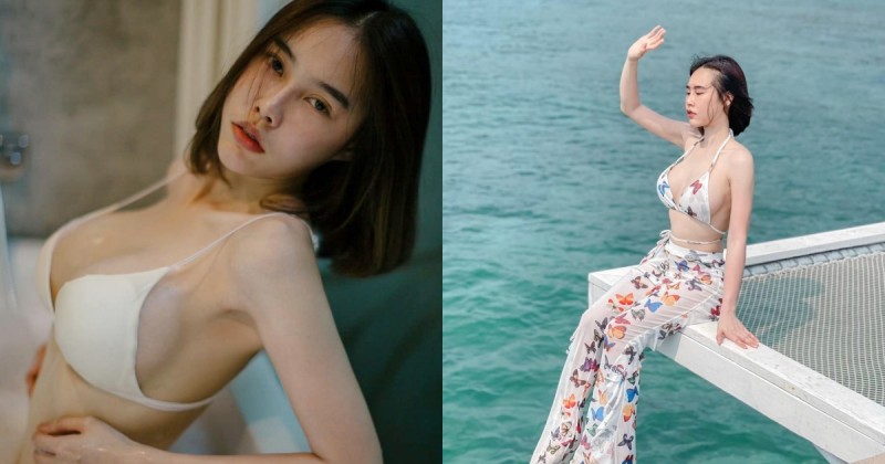 【蜗牛棋牌】巨乳女友泰國度假「美胸大溢出」！乍看以為是「三顆球」在走動！