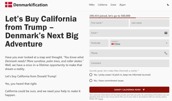 【蜗牛棋牌】还击美国！近30万人联署：“支持丹麦买下加州”