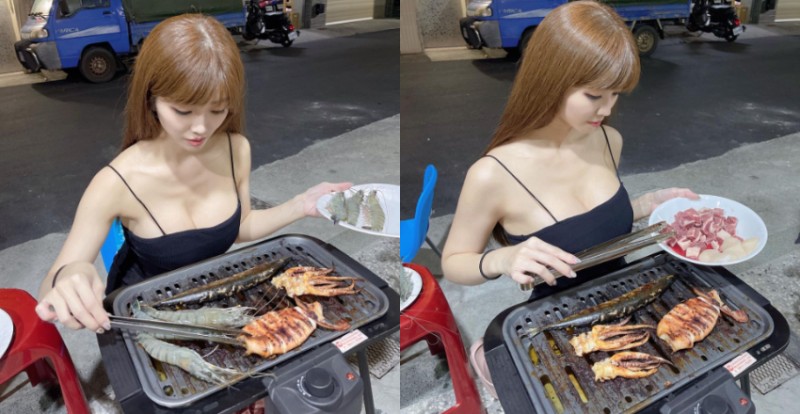 【蜗牛棋牌】鄰居正妹「爆乳BBQ」好火辣　仔細看是最性感英文教師！