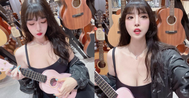 【蜗牛棋牌】英文老師「宇倩Chloe」倒「雪嫩大乳」彈烏克麗麗，養眼畫面滿足粉絲身心靈