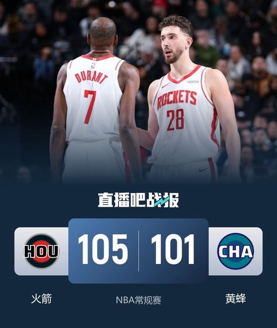 【蜗牛棋牌】火箭客场力克黄蜂 杜兰特收割比赛砍35+8 申京13+7 米勒17+7