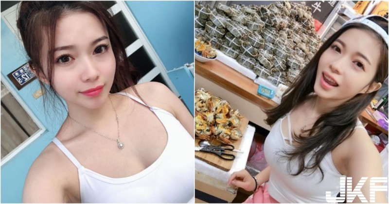 【蜗牛棋牌】「34E氣質正妹」大啖螃蟹！吃完運動「爆乳小背心」又是一波福利啊！