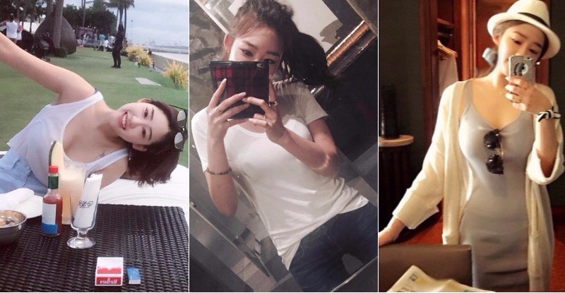 【蜗牛棋牌】賣場捕獲「鄰家系女孩」！逆天美腿背影讓人戀愛，鏤空背心「隱乳」從旁溢出…