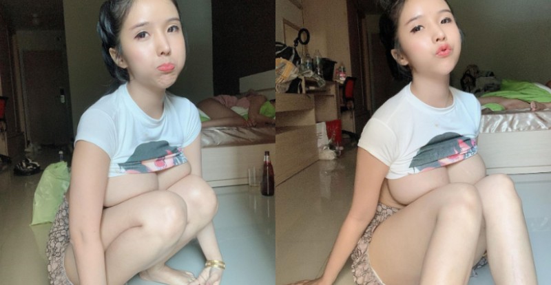 【蜗牛棋牌】怎麼有四個膝蓋？泰國巨乳妹「Aomdada」其實是小廚娘　爆乳料理超火辣