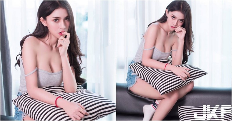 【蜗牛棋牌】居家也能好性感！混血正妹「背心爆乳」不怕你看，白白嫩嫩乳香來襲～