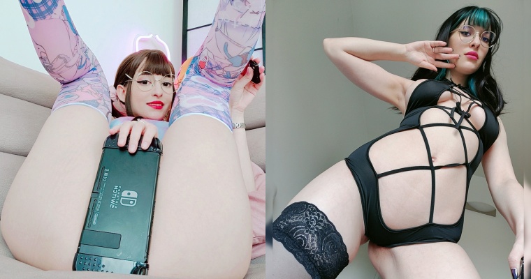 【蜗牛棋牌】這樣曬 Switch 合理嗎？巨乳 Coser「腿夾遊戲機、手拿 A 漫」超火辣！上萬粉絲全嗨翻