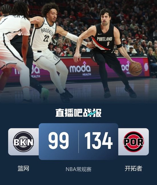 【蜗牛棋牌】杨瀚森4分3板 开拓者大胜篮网 卡马拉新高35分&9记三分