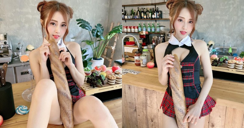 【蜗牛棋牌】性感小廚娘最愛法國棍！「MiMi佳佳兒」俏皮吐舌太誘人，想跟她好好討教廚藝！