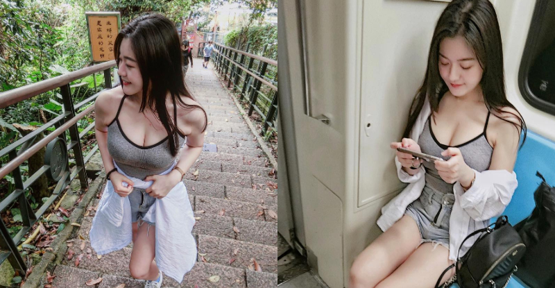 【蜗牛棋牌】最火辣櫃姐「Judy Chiu」爆乳登山　細肩帶快撐不住飽滿乳量！