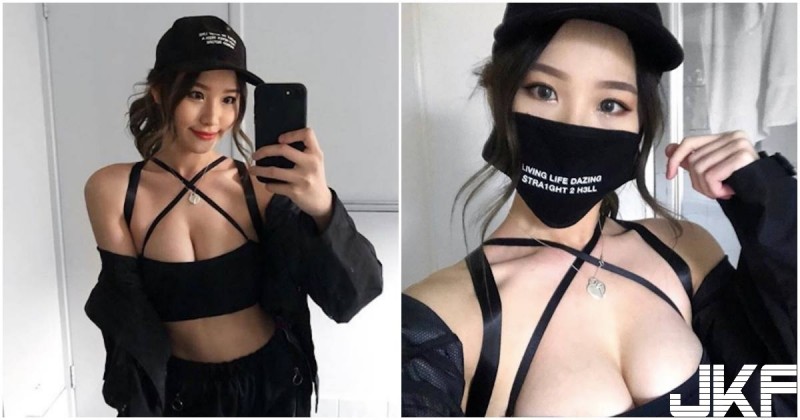 【蜗牛棋牌】口罩正妹胸前大露「豐滿美乳」，養眼兩粒「長輩太有料」了！