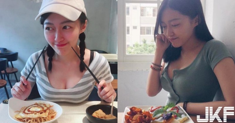 【蜗牛棋牌】肚子餓了！對桌的「彰師大正妹」吃早餐把「奶奶整個放桌上」，讓人不知道要先吃哪個！