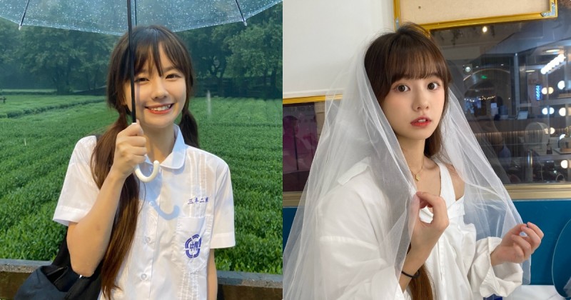 【蜗牛棋牌】太萌了！下雨天遇到「超可愛童顏正妹」，甜甜臉蛋讓人想為她好好撐傘！