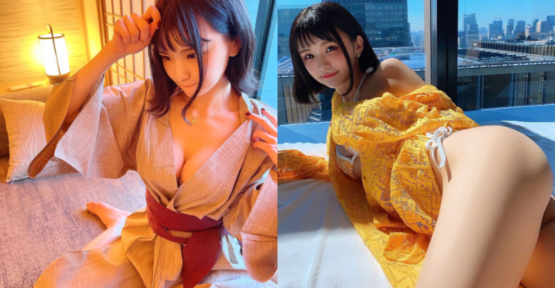 【蜗牛棋牌】「童顏乳妹」浴衣敞開現「白嫩軟奶」，臀腿側翻又是蜜桃風景！