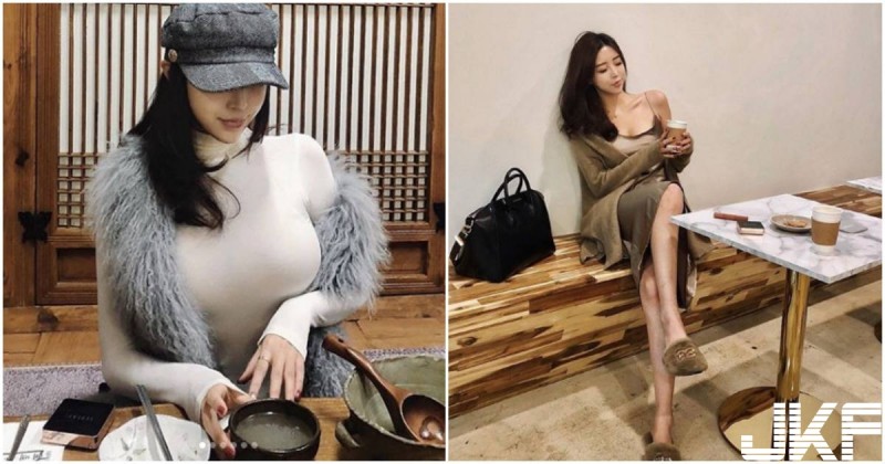 【蜗牛棋牌】美乳正妹用餐「快把緊身衣撐爆」，旁邊客人都受不了了！