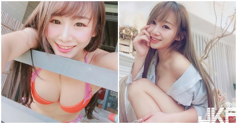 【蜗牛棋牌】欄杆上有深溝！正妹一彎腰「深溝蹦出」，火辣角度看了好噴血！
