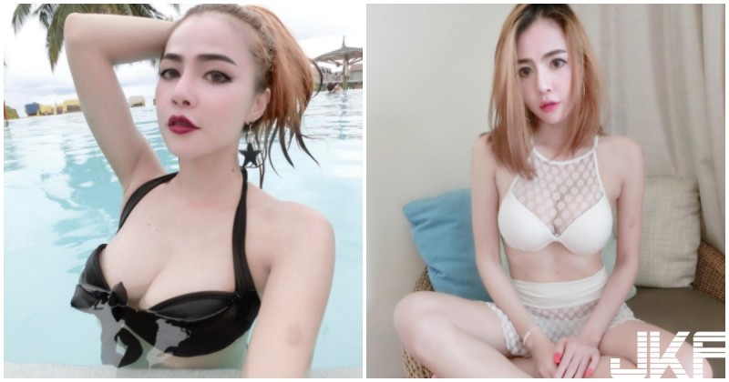 【蜗牛棋牌】正妹水中放送「雪白美胸」，巨乳快衝破比基尼，真的好狂喔！