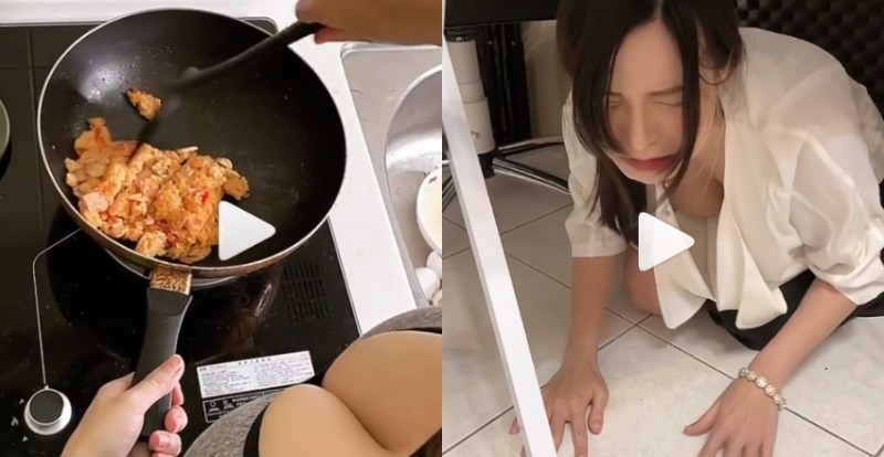 【蜗牛棋牌】搞怪甜心「Angela 郭鬼鬼」挺巨乳揪炒飯　被蟑螂嚇到趴地搖晃奶球