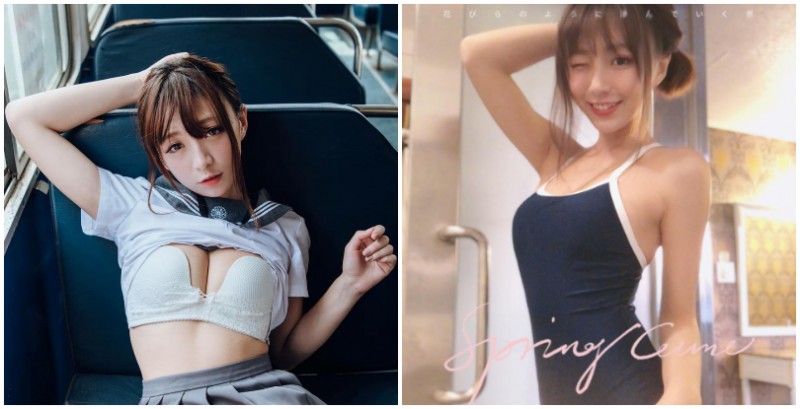 【蜗牛棋牌】「爆乳正妹」寶蔓化身高校學生妹，在校車上拜託老師課後輔導！