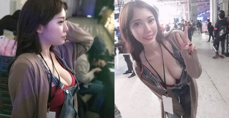 【蜗牛棋牌】花博工作人員「施莉莉」爆乳賣熱狗奶味十足　吸引顧客聞香而來