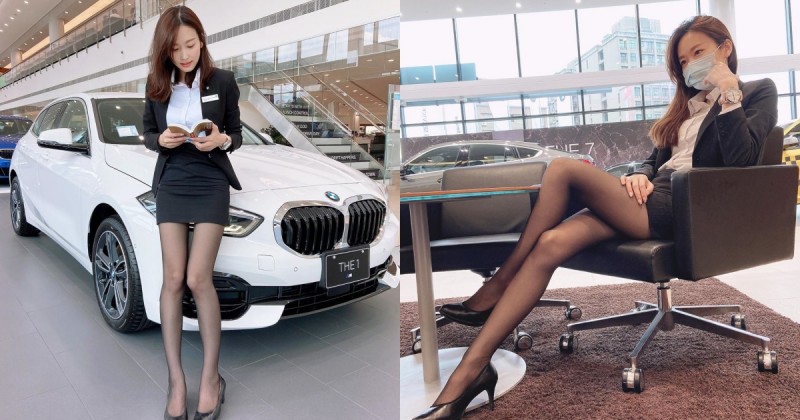 【蜗牛棋牌】立馬下訂！「BMW超辣女業務」性感美腿太撩人啦！氣質甜美外型讓人好心動呀