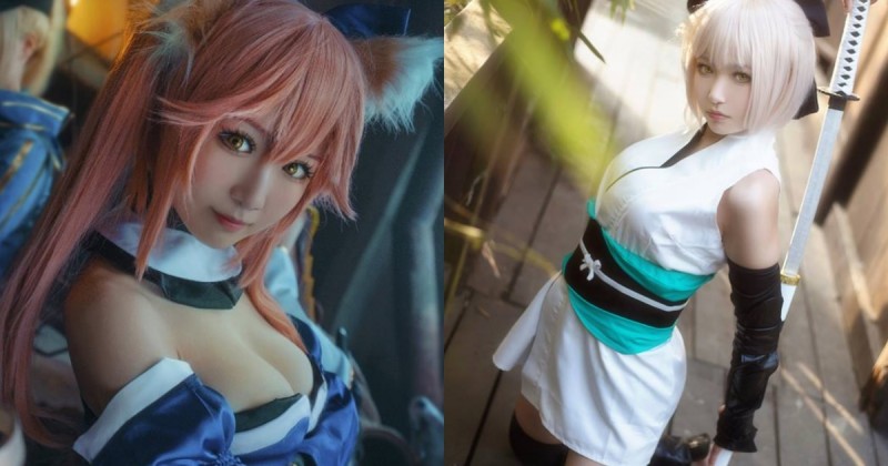【蜗牛棋牌】造型百變cosplay美少女「肉宅RouZhai」真的好有肉 自拍分享真實乳量～